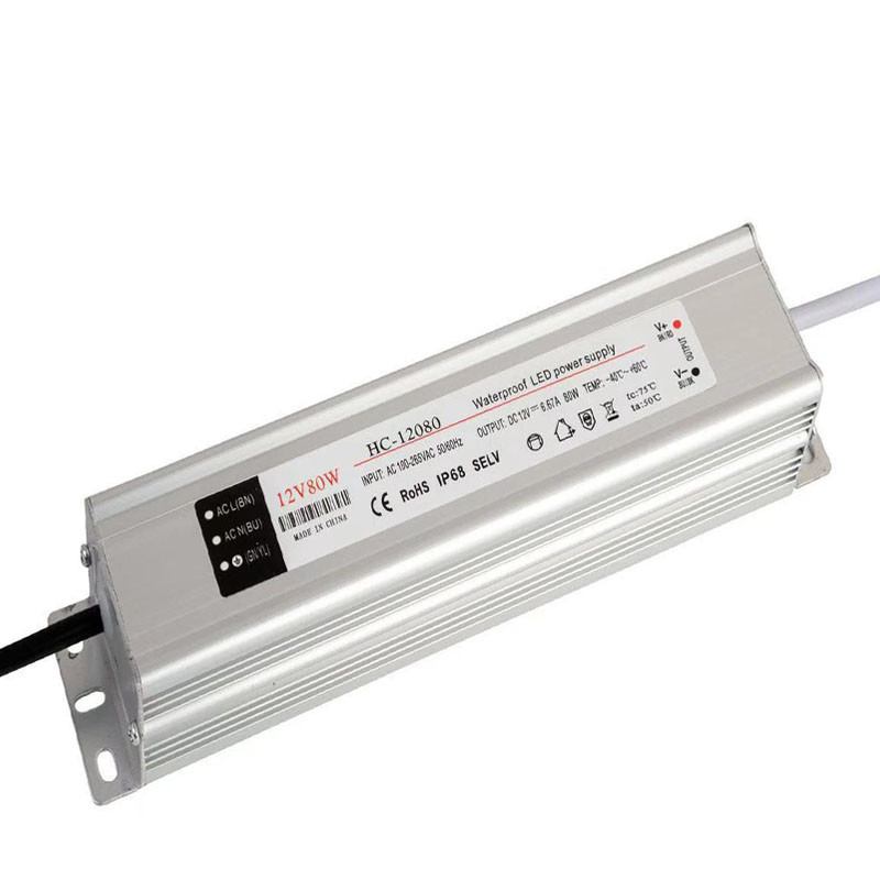 12v80w σταθερή τάση συνεχούς υδατοστεγανοποίησης ηλεκτροδότησης LED