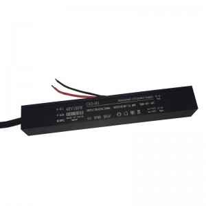 100W-48V-3A Μαύρος γκρι αλουμινόχαρτος αδιάβροχος οδηγός τροφοδοσίας συνεχούς ρεύματος